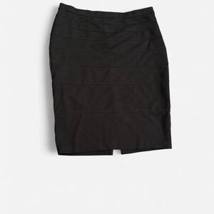 Thalian black pencil skirt ribbed details stretchy